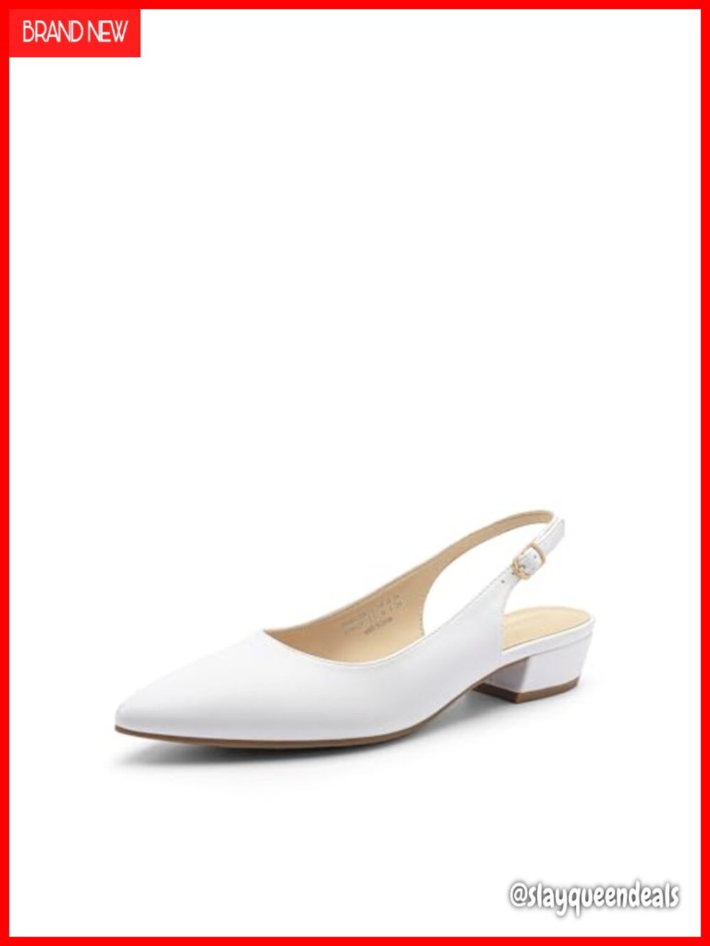 Slingback Low Block Heels Dress Shoes - Comfortable Pointed Toe Pumps for Work